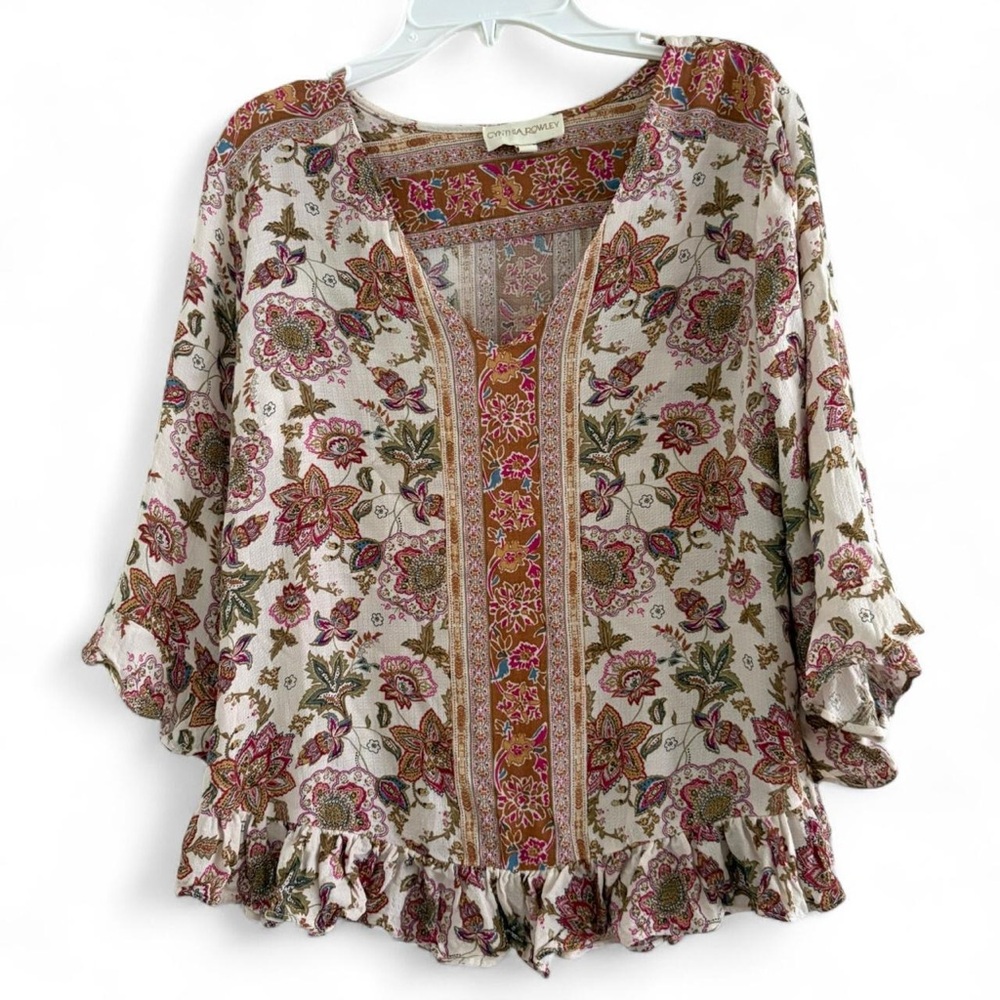Womens Cynthia Rowley Floral Blouse